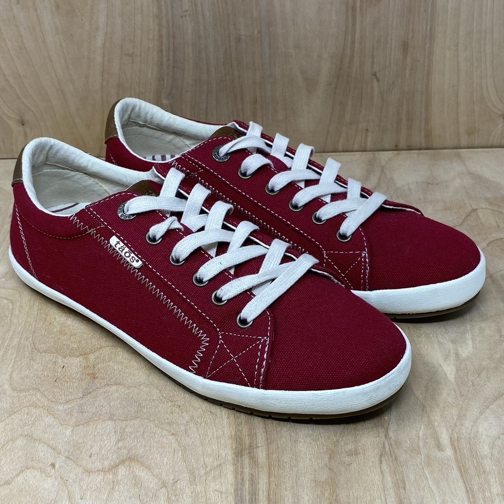Taos Shoes Star Burst Sneakers Women's Sz 11 Comfort Fashion Red Canvas